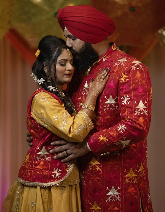 Wedding portrait photographed by Singh Audio & Video.